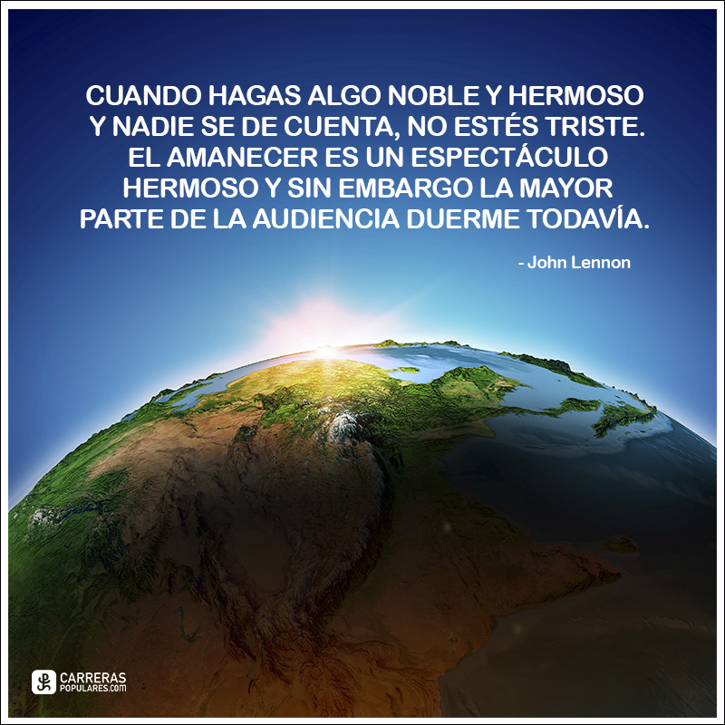 El amanecer es un espectáculo hermoso y sin embargo la mayor parte de la audiencia duerme todavía.