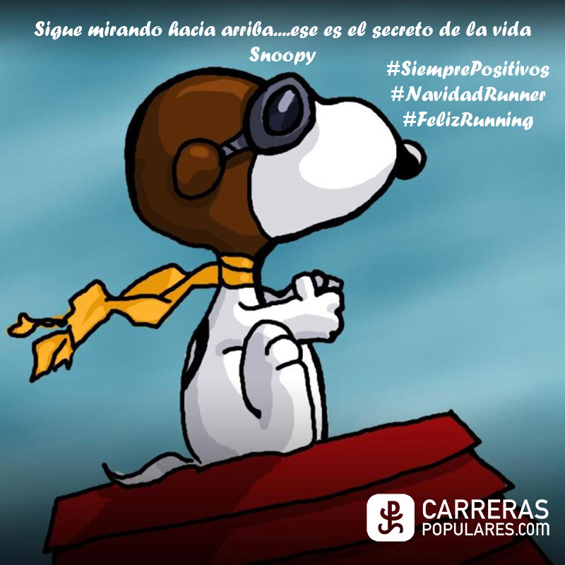 Sigue mirando hacia arriba... es es el secreto de la vida. Snoopy ‪#‎SiemprePostivos‬ ‪#‎NavidadRunner‬ ‪#‎FelizRunning‬