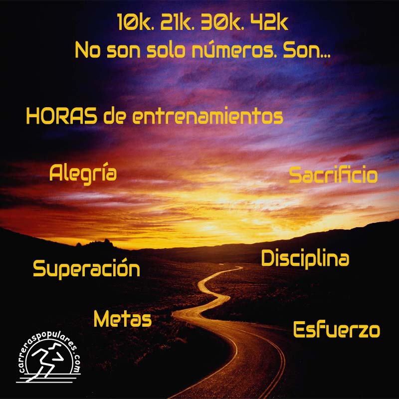 10K. 21K. 30K. 42K No son solo números. Son... HORAS de entrenamientos, Alegría, Sacrifio, Superación, Disciplina, Metas, Esfuerzo