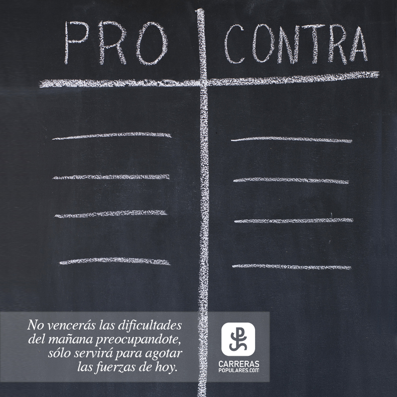 No vencerás las dificultades del mañana preocupándote, sólo servirá para agotar las fuerzas de hoy.