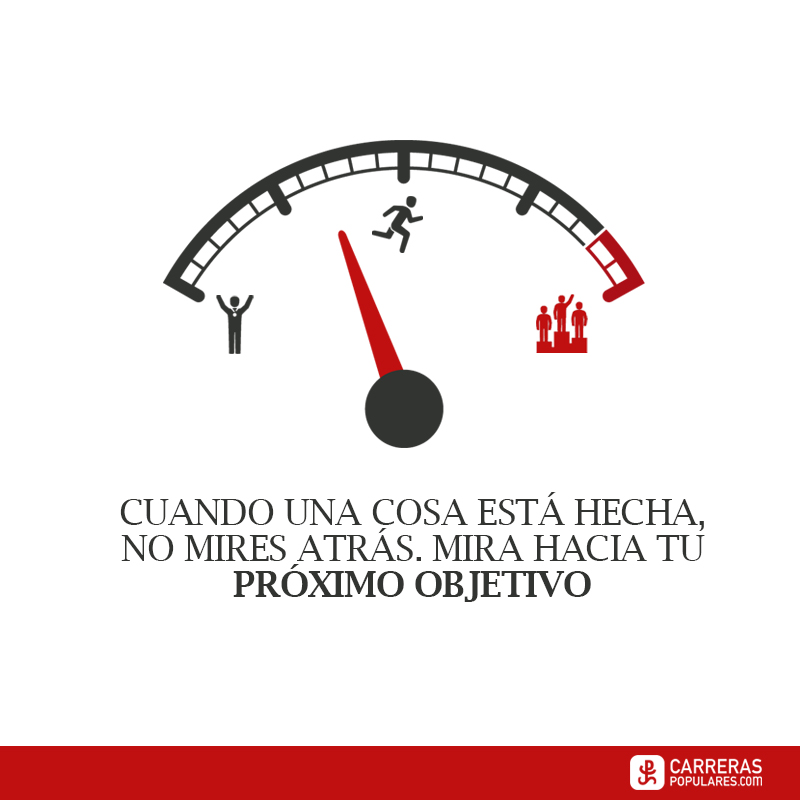 Cuando una cosa está hecha, no mires atrás. Mira hacia tu próximo objetivo