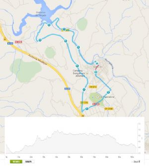 Plano de la ruta descrita por los alrededores de Navajas, en Castellón