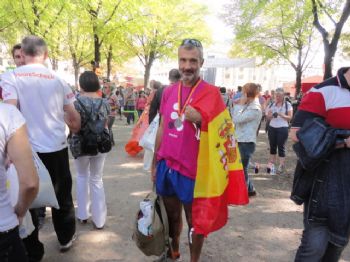 El autor del artículo, José Manuel Torralba, una vez concluida la Maratón de Berlín