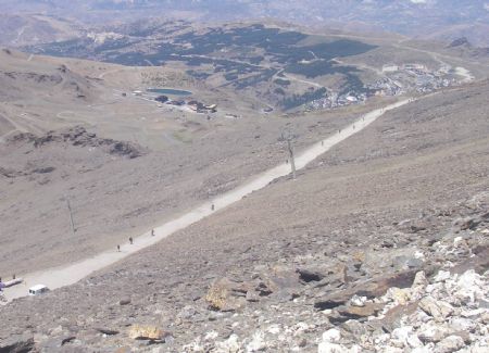 Uno de los tramos de la exigente Subida Internacional al Veleta