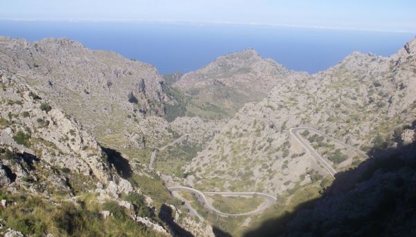 La carretera de Sa Calobra, en Mallorca, lugar de la carrera