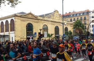 La meta de la carrera, en el Boulevard donostiarra