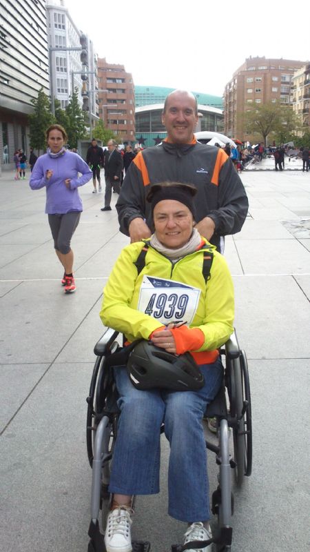 Rufino y Maribel, antes de una carrera