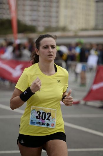 Vivi García Carreño, durante una carrera