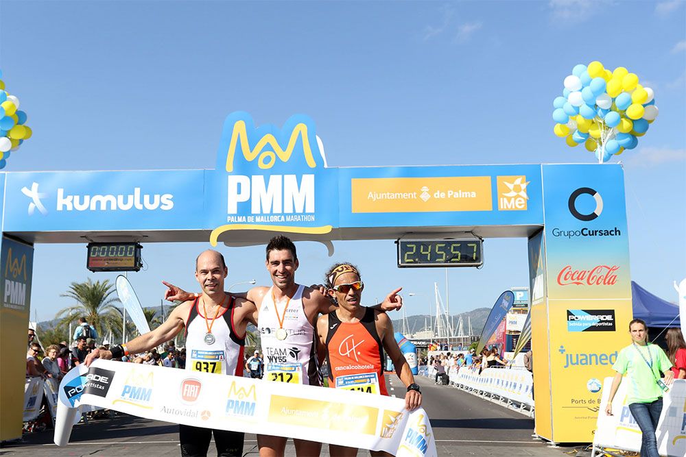 Sebastiana Llabrés y Manuel Wyss, vencedores del Palma de Mallorca Marathon.