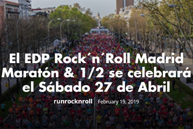 Nueva fecha EDP ROCK ‘N’ ROLL MADRID MARATON 2019 